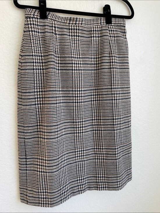 Peabody House Dresses & Skirts - Peabody House Vintage Wool Blend Skirt Navy, Cream and Taupe • 11 / 12